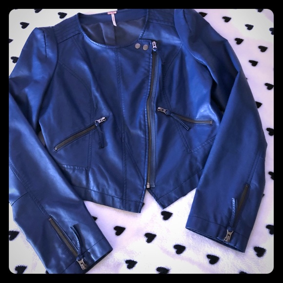 Free People Jackets & Blazers - Free people vegan leather Moto jacket🦋🦋